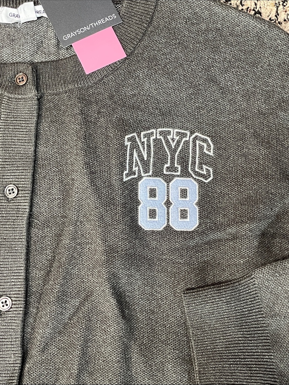 Y2K Academia Preppy Knit Button Front Cardigan Var Sizes Grayson/Threads NEW - Picture 3 of 8